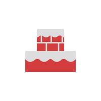 Chimney house, Christmas 2 colored line vector icon