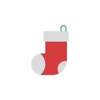 Christmas sock 2 colored line vector icon