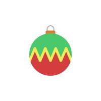 Christmas ball 2 colored line vector icon