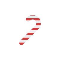 Candy cane 2 colored line vector icon