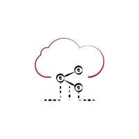 Cloud sharing vector icon