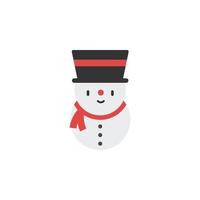 Snowman 2 colored line vector icon