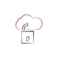 icono de vector de seguridad en la nube