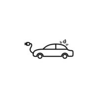 Eco car, leaf vector icon