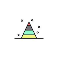 pyramid diagram colored vector icon