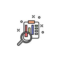 consider a business report colored vector icon