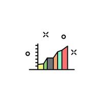 growth chart colored vector icon