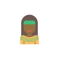 Native american girl color vector icon