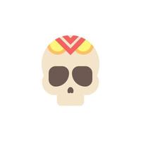 Skull color vector icon