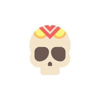 Skull color vector icon