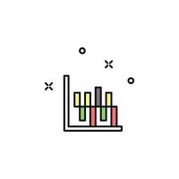 diagrama columnas de colores vector icono