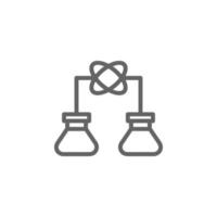 Atom, flask, test tube vector icon