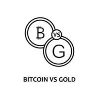 bitcoin vs gold vector icon