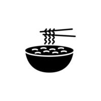 fideos, alimento, gastronomía vector icono