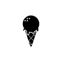 ice cream, dessert, cone vector icon