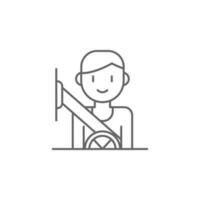 Seat belt, car vector icon