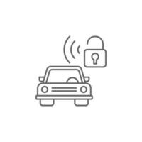 Car, safety, lock vector icon