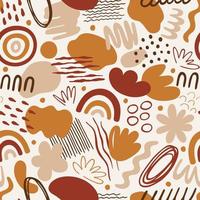 Vector seamless pattern with abstract organic shapes.