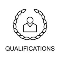 qualifications line vector icon