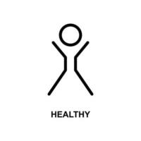 sign of healthy person simple line vector icon