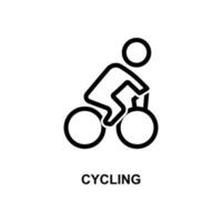 cycling sign simple line vector icon