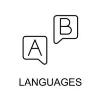 idiomas línea vector icono