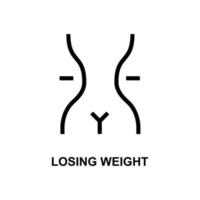 losing weight simple line vector icon