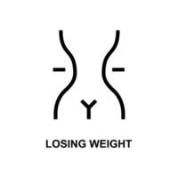 losing weight simple line vector icon