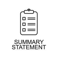 summary statement line vector icon