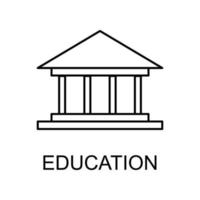 education building line vector icon