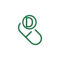 Vitamin D green vector icon