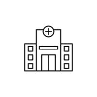edificio, clínica, hospital vector icono