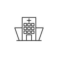 edificio, clínica, hospital vector icono