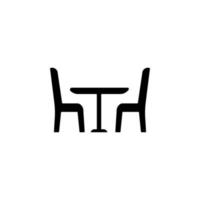 table and chairs glyph vector icon