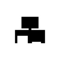 computer table glyph vector icon