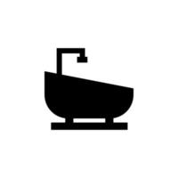 bañera glifo vector icono