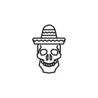 Skull, hat vector icon