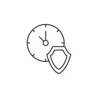 Shield, time, clock vector icon