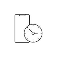 Phone, time, clock vector icon