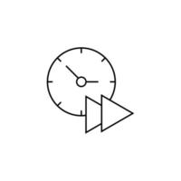 Play, clock, time vector icon