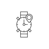 reloj de pulsera, ubicación, reloj vector icono