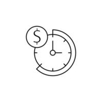 Dollar, business, time vector icon