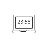 Computer, time, clock vector icon