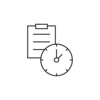 Document, time, clock vector icon