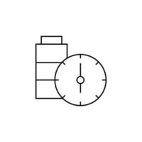 Battery, time, clock vector icon