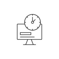 Computer, time, clock vector icon