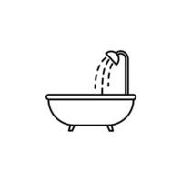 bath with shower vector icon