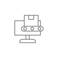 Industry flat, mass production, industrial, box, computer vector icon