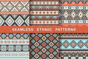 Ethnic seamless patterns. vector