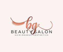 Initial BG feminine logo collections template. handwriting logo of initial signature, wedding, fashion, jewerly, boutique, floral and botanical with creative template for any company or business. vector